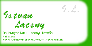 istvan lacsny business card